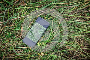A lost cellphone in the high grass