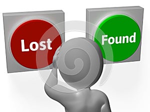 Lost Found Buttons Show Seeking Or Misplaced