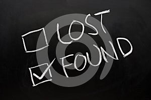 Lost and found check boxes photo