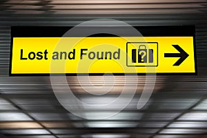 Lost and Found sign at the Airport photo