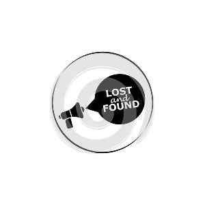 Lost and found word icon isolated on white background