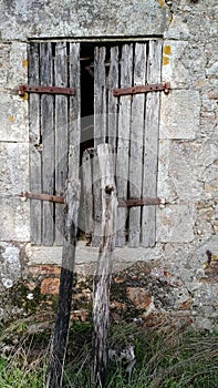 Lost house , ruins, wooden window