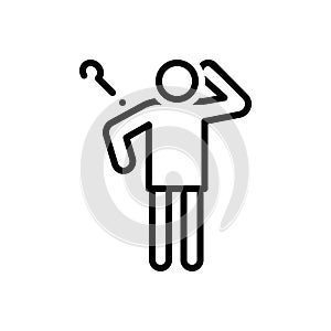 Black line icon for Lost, missing and misplaced