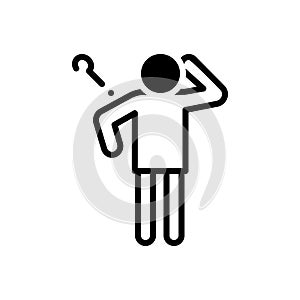 Black solid icon for Lost, missing and misplaced