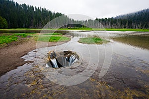 Lost Lake Lava Tube Drain in Central Oregon