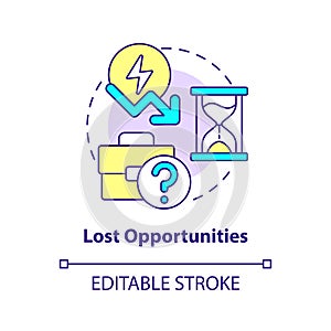 Lost opportunities concept icon