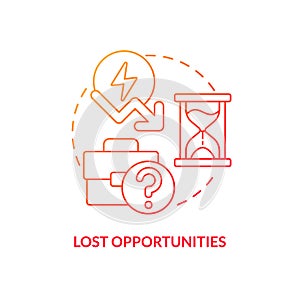 Lost opportunities red gradient concept icon photo