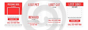 Lost pet poster template.