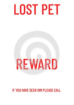 Lost pet poster template.