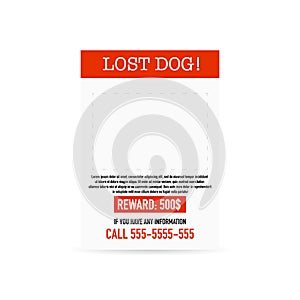 Lost pet poster template