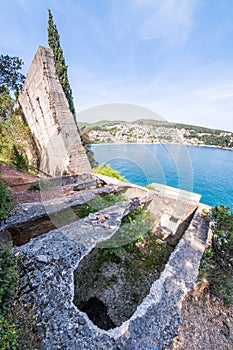 Lost place port with funicular to bauxite mine near Rabac