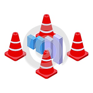 Lost signal icon isometric vector. Error service