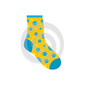 Lost sock icon, flat style