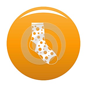 Lost sock icon vector orange