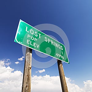 Lost Springs road sign.
