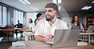 Lost Student in Classroom. Thinking Man
