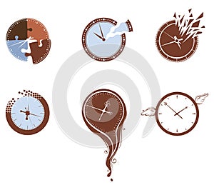 Lost time icon set.