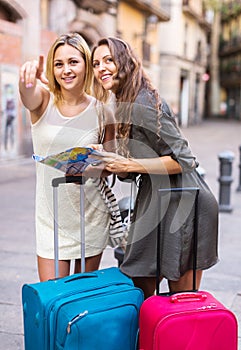 Lost tourists looking for hotel