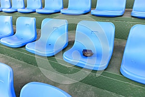 Lost wallet lying on stadium seat