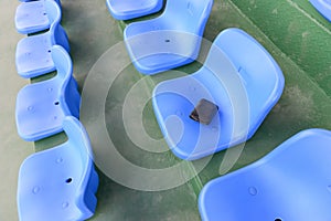 Lost wallet lying on stadium seat