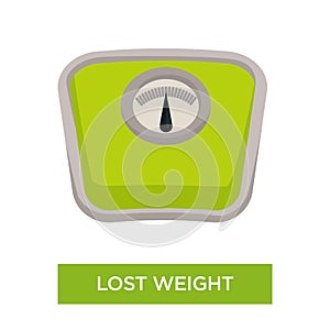 Lost weight isolated scales or weigher sport and diet