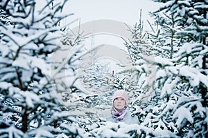 Lost Woman in Forest After Snowstorm