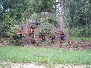 Lost in the woods weeds over take tractor