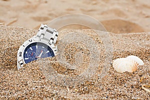 Lost wrist watch at the beach