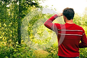 Lost Young man in nature