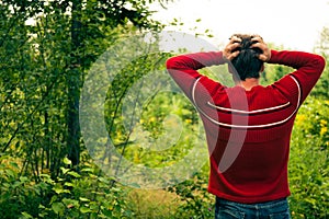 Lost Young man in nature