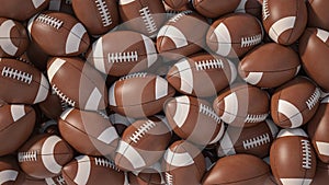 A lot of american football balls background