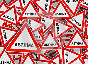 A lot of asthma triangle road sign