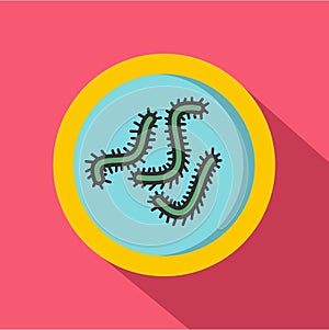 Lot of bacteria icon, flat style