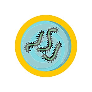 Lot of bacteria icon, flat style