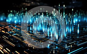 lot of blue lights background