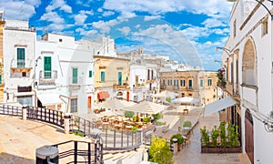 A lot of cafes on the favorite tourist area of Ostuni