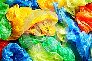 A lot of colorful plastic bags