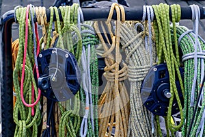 Lot of colorful ropes
