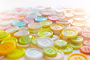 A lot of Colorful Sewing buttons. Bright background