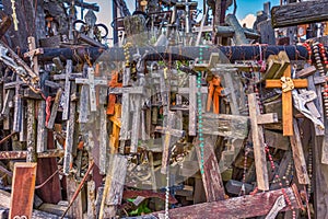 A lot of crosses at the Hill of crosses, Kryziu kalnas, Lithuania