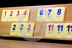 Lot of different rummy game formations on the board