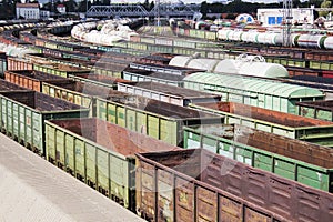 A lot of empty rail cars.