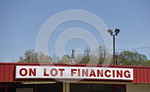 On Lot Financing on a Used Car Lot