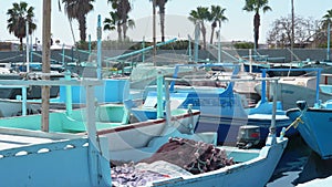 A lot of fishing boats in the Egyptian harbor