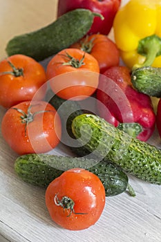 A lot of fresh different vegetables on the table.