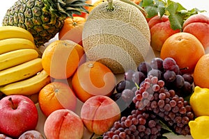 A lot of fruits, mainly Japanese fruits