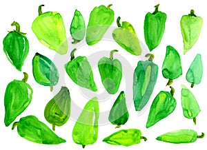A lot of green sweet pepper