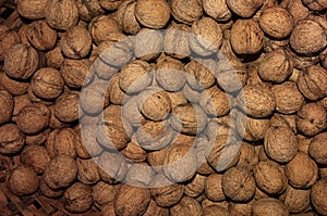 A lot of inshell walnuts.