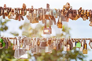 A lot of love padlocks