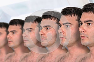 A lot of men - genetic clone concept photo